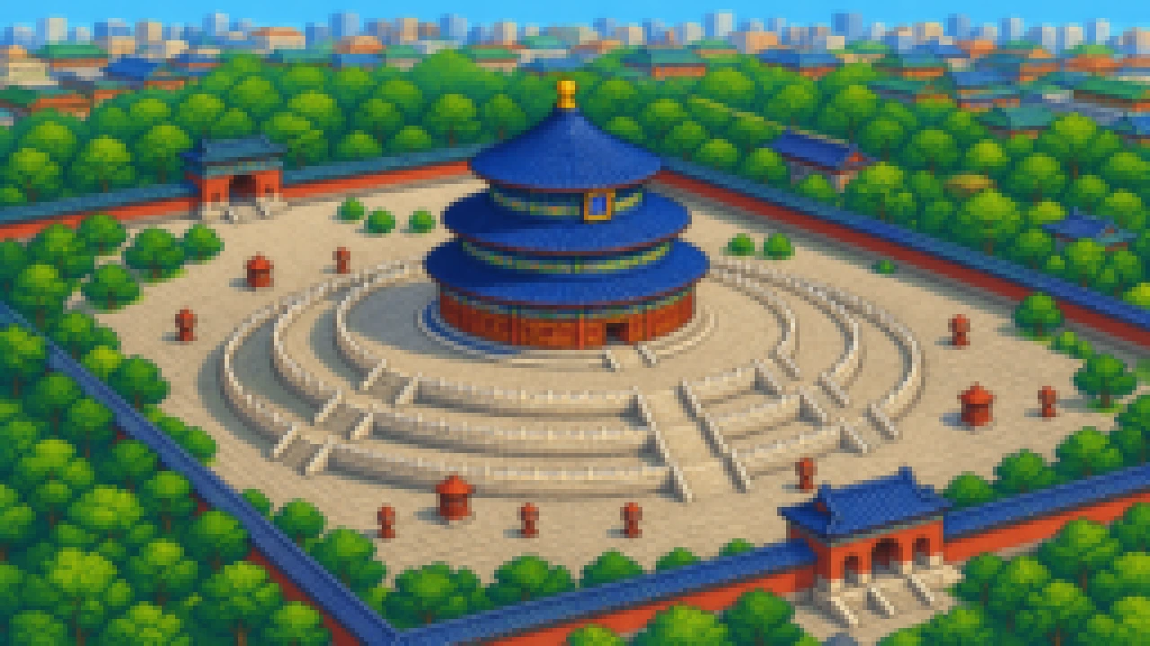 北京 · 天坛 · 45°三维俯视