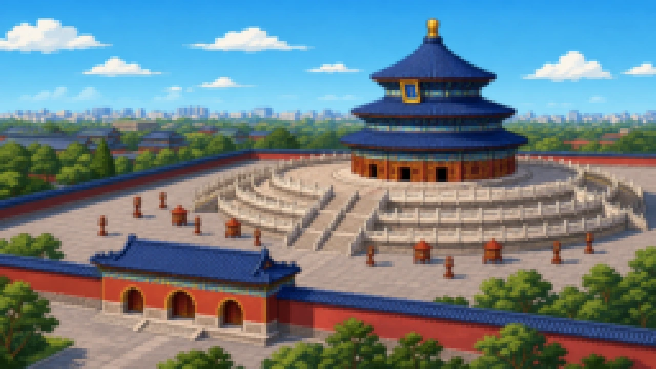 北京 · 天坛 · 45°侧视图